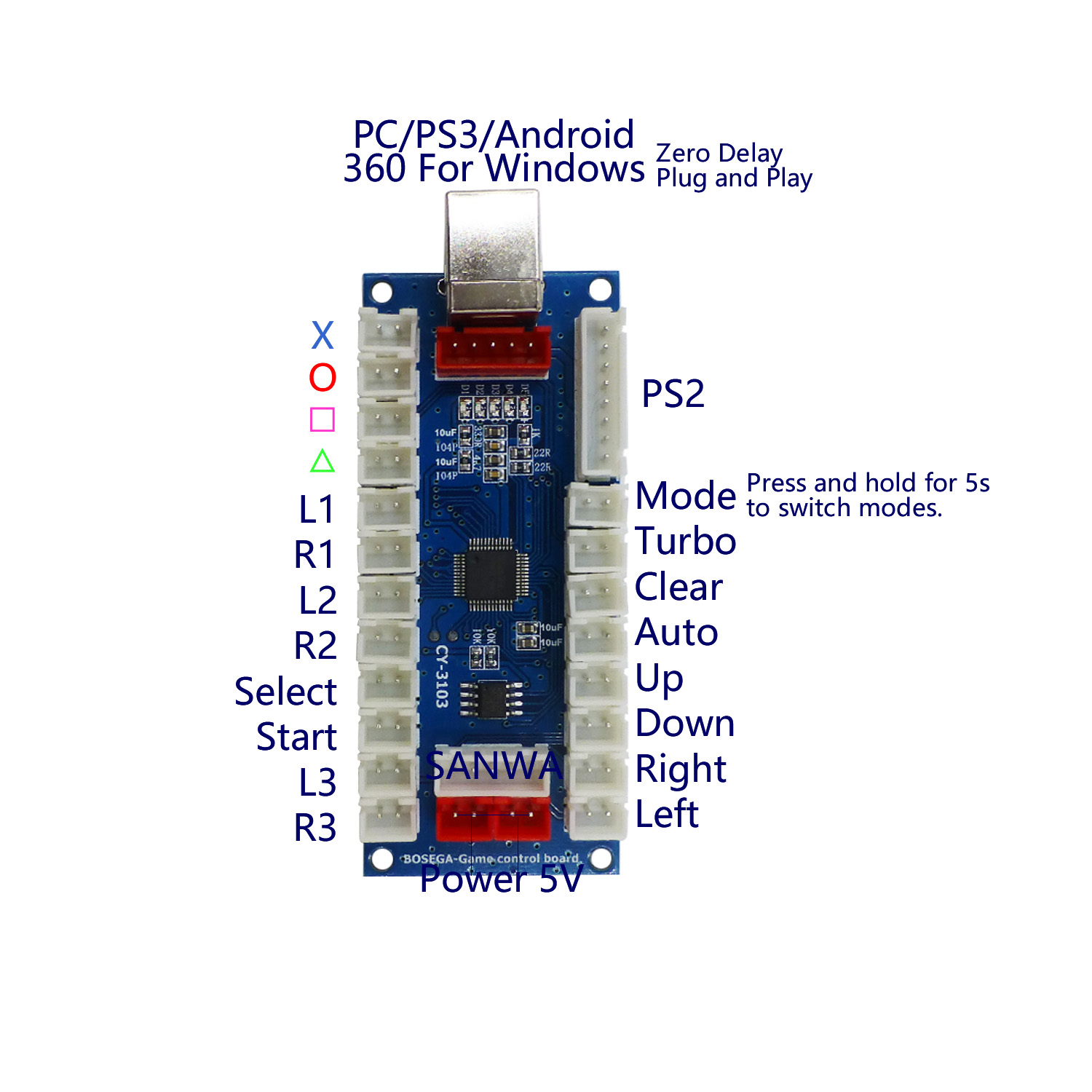 SJ@JX Arcade Controller Zero D - огляд і ціна Arcade Button Pcb